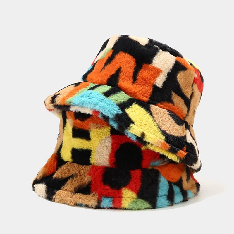 Dirholl Women's Winter Faux Fur Fuzzy Warm Bucket Hat - Image 2